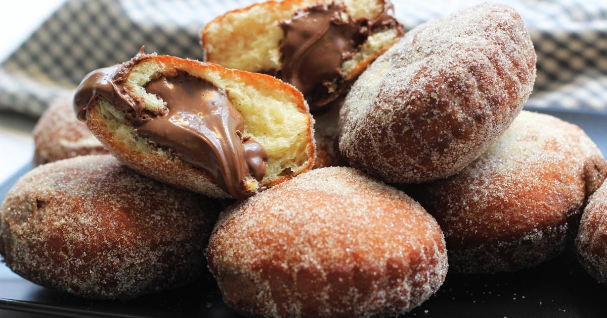 Beignets fourrés à la pâte à tartiner