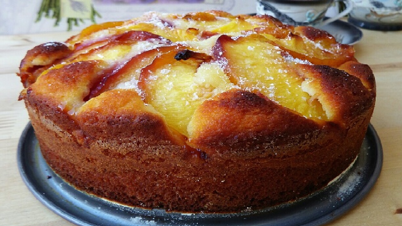 Gateau aux pêches et noix de coco recette facile