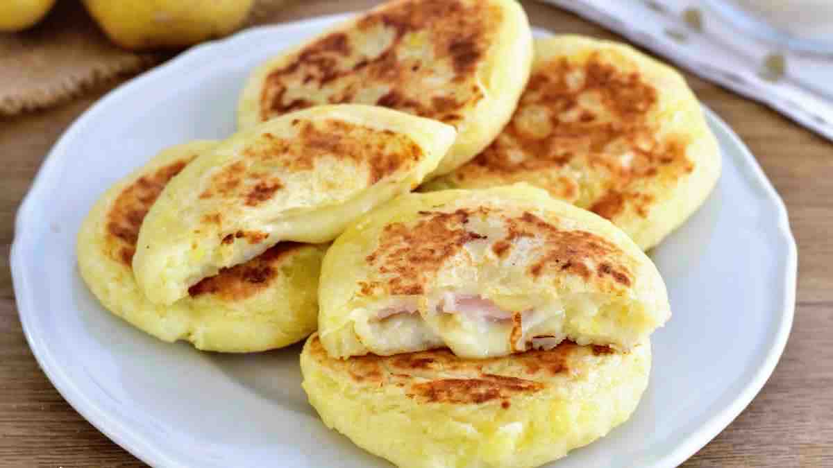 Escalopes de pommes de terre farcies au jambon